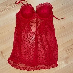 Women’s valentines red heart lingere/ Cupid costume